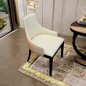 Morgan 1 Modern Ergonomic Upholstered Wood Dining Chair with <b>Backrest</b> for Home Office Hotel Apartment Villa Home Furniture - Product Image 4