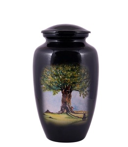 Urna de cremación de aluminio para cenizas humanas-Urna funeraria para adultos hecha a mano-Memorial asequible (Tree Life 200 pulgadas cúbicas) - Product Image 4
