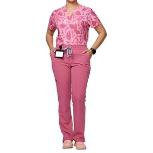 Compre al por mayor Diseño de cuello en V Estilo Jogger Impreso Scrubs Médico Scrubs Enfermera Manga corta Scrub Set Tela de poliéster - Product Image 2