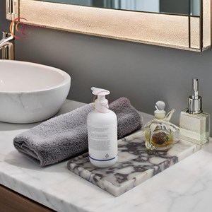 Bandeja de mármol sólido Diseño único Color blanco y negro Forma rectangular Bandeja de mesa para servir alimentos para el hogar y el uso en fiestas - Product Image 4