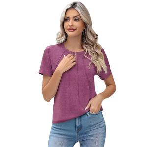 Camiseta de Algodón 100%, Personalizada, de Manga Corta, Proveedor de Ropa Casual Personalizada, Camiseta para Mujer - Product Image 3