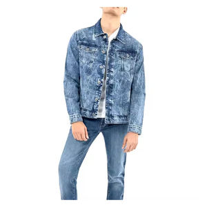 Veste en jean pour homme Style streetwear vintage Veste en jean coupe ajustée pour homme Manteau bleu tendance Vêtements d'extérieur classiques décontractés - Product Image 1