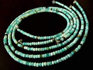 Collar de Perlas de Ópalo Azul Peruano Natural, Facetado, de 4 mm, con Cierre Magnético, de 18 Pulgadas - Product Image 4