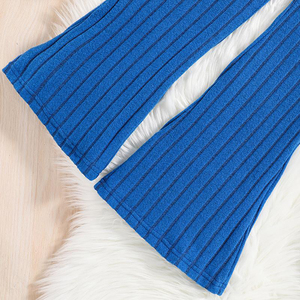 ชุดสูทสองชิ้นสำหรับเด็กผู้หญิงเสื้อผ้าเด็กแขนกุดลายทางทรงหลุมขนาดใหญ่สำหรับฤดูใบไม้ร่วง - Product Image 5