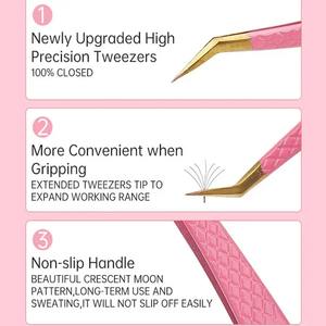 Zuol-pestañas postizas con logotipo personalizado, herramientas de excelente calidad, puntiagudas rosas de acero inoxidable - Product Image 3