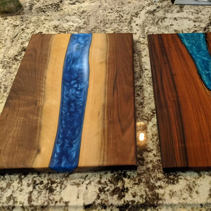 Directo de fábrica hecho a mano resina epoxi Acacia madera río patrón Tabla de servir utensilios de cocina tablas de cortar aperitivos tablas de servir - Product Image 1