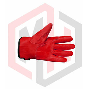 Gants de sécurité au travail en cuir rouge Durable Split Cowhide Dragonne réglable Construction industrielle Utilisation sans silicone - Product Image 3