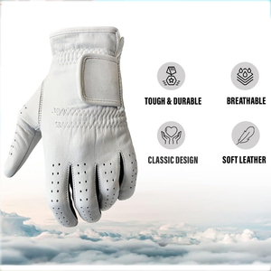 Gants de golf de sport pour adultes de conception personnalisée de qualité supérieure en cuir véritable respirant et imperméable en peau de mouton antidérapant et confortable - Product Image 3