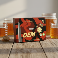 Packs de miel rouge dur de qualité supérieure des États-Unis, Packs de miel Choco VIP gaufrés, Boîte de présentation pour emballage de miel naturel VIP rouge