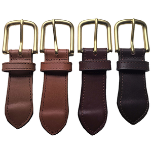 Kaki Handgemaakte Koeienhuid Borduurriem Met Geborduurd Sportief Ontwerp Zakelijk Casual Gebruik Op Maat Koperen Gesp - Product Image 5