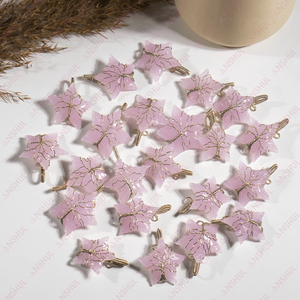 Pendentif étoile en quartz rose, très tendance, couleur rose, poli, cristal naturel de guérison, pour bijoux, méditation, yoga - Product Image 1