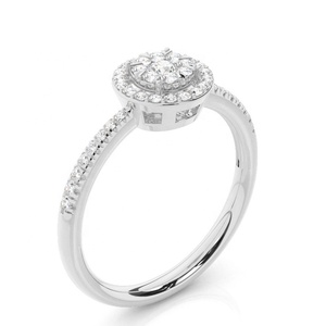 14K White Gold Gold Plated Wedding Engagement <b>Ring</b> with Moissanite 925 Silver Jewelry for Women - Product Image 1