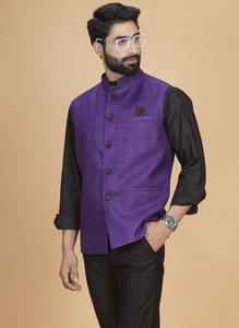 Classic Mens Waist Coat in Purple <b>Shade</b> Elegant Sleeveless Vest for Suits Office Wear Events and Ceremonies Available for <b>Sale</b> - Product Image 4