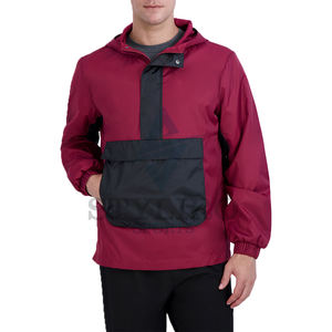 Veste coupe-vent pour homme avec logo personnalisé brodé sur le devant, imperméable, à capuche, 100% polyester - Product Image 1