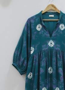 Vestido Midi/Maxi de Verano Estilo Bohemio, Personalizable, Ecológico, Transpirable, Estampado Floral a Mano, Hecho a Mano en India, de Algodón Natural - Product Image 5