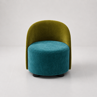 Fauteuil contemporain en tissu en stock, chaise longue confortable prête à être expédiée, mobilier d'intérieur, chaise pour hall d'hôtel et restaurant