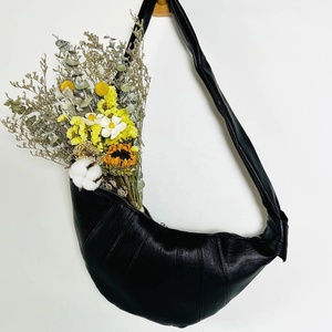 Bolso bandolera de cuero Vintage genuino para mujer, bandolera de Croissant, moda de cumpleaños y aniversario, 2017 - Product Image 1