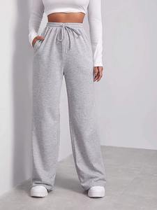 Transpirable Ropa de calle para mujer Pantalones de chándal de lana de invierno Joggers Serigrafía Algodón poliéster personalizado - Product Image 3