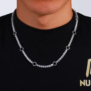 Collar de Trébol de la Suerte 2025 al por Mayor, Plata S925, Moissanita, Joyería Hip Hop, Colgante para Fiesta, 16-24 Pulgadas, Venta al por Mayor - Product Image 4