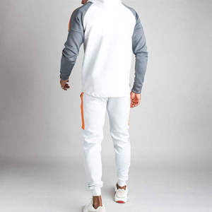 High Quality Customized Embroidered Logo Autumn Breathable Gym Two Piece Full <b>Zip</b> Fleece Jogger Training Jogging Set Wear - Product Image 2