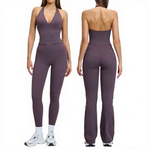 Tenues de sport respirantes pour femmes, ensembles de 7 pièces, manches longues, fitness, gym, yoga, vêtements de sport, débardeur, leggings sans couture, extensibles - Product Image 4