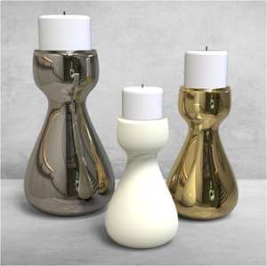 Bougeoir décoratif en métal moderne, bougeoir en or et argent de luxe pour la décoration de la maison. - Product Image 1