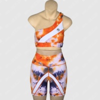 Conjunto Deportivo de Yoga de 2 Piezas para Mujer, Estilo Nuevo y Personalizado de Blaze Fight Wear, Ligero, Elástico en 4 Direcciones, Pantalones Cortos Ajustados de Cintura Alta