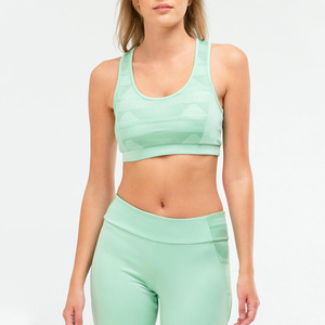 Conjunto de compresión de nueva llegada Popular para mujer, mallas transpirables sin costuras y parte superior para entrenamiento de gimnasia y conjunto de Yoga para correr - Product Image 5