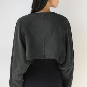 เสื้อยืดครอปไซส์ออกแบบได้ตามต้องการสำหรับผู้หญิงเสื้อยืดทรงหลวมทำจากผ้าฝ้ายที่ดีที่สุดสำหรับฤดูร้อน-ออนไลน์ - Product Image 6