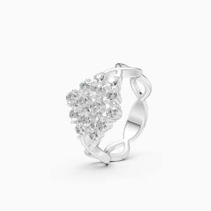 0.639 Ct Lab Grown Diamond Blooming Spark Floral Eco Friendly <b>Statement</b> <b>Ring</b> In 9K Yellow White And Rose Gold - Product Image 3