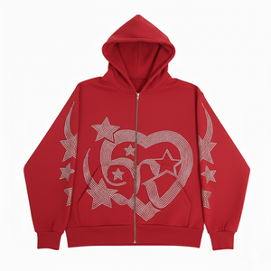 Custom High Quality Winter Digital Diamond Pattern Hoodie <b>Personalized</b> Embossed Textured Streetwear Heavyweight Zipper 100% - Product Image 3