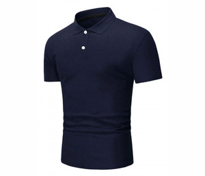 Polo 100% coton haute performance pour homme, motif solide et confortable à séchage rapide avec décoration brodée, vêtements de golf d'extérieur - Product Image 2