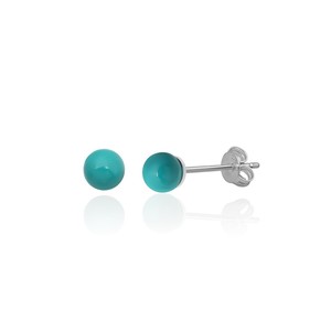 New arrival 925 Sterling <b>Silver</b> Shell <b>Pearl</b> 4 mm Turquoise Flawless Shape <b>Earrings</b> From Turkey - Product Image 1