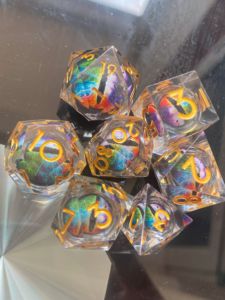Dés à yeux de dragon avec noyau liquide, faits à la main, pour Dungeons and Dragons, jeu de dés <span class=keywords><strong>RPG</strong></span> multi-faces - Product Image 6
