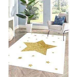 Starry <b>Chenille</b> <b>Rug</b>: White Nursery Decor, Soft Kids <b>Rug</b>,With Pile Soft <b>Rug</b> - Product Image 5