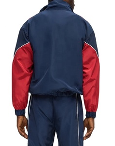 Chaqueta Deportiva Retro de Nailon con Cierre y Logotipo Bordado Personalizado, Chaqueta Cortavientos para Hombre - Product Image 2