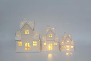 <strong>Christmas</strong> Glowing Ceramics <strong>Village</strong> House LED Light up Porcelains Statue Figurine Festival Home Desktop Decors <strong>Christmas</strong> Ornament - Product Image 4