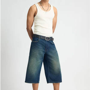 กางเกงยีนส์ขาสั้นผู้ชายสีตัดกัน ผลิตในปากีสถาน คุณภาพสูง สวมใส่สบาย - Product Image 1