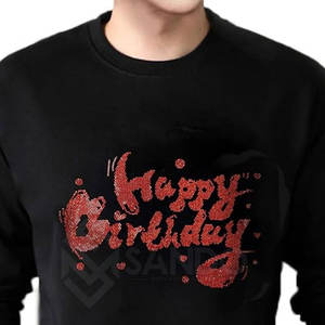 เสื้อสเวตเชิ้ตผ้าฝ้าย100% สำหรับผู้ชายประดับพลอยเทียมสำหรับฤดูหนาว - Product Image 5