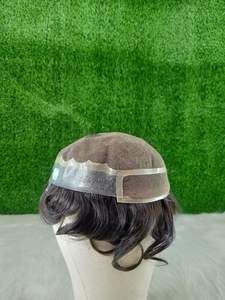 วิกผมอินเดียเรมี100% สำหรับผู้ชายวิกผมตรงลูกไม้ด้านหน้าสำหรับศีรษะล้านปรับแต่งได้แบบ Q10 - Product Image 4