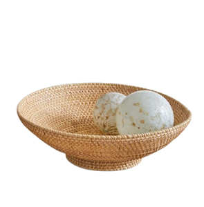 Customized Vintage Design Rattan Fruit Bowl Home Party Gifting Kitchenware <b>Tabletop</b> Wholesaler Sustainable Food Serving <b>Storage</b> - Product Image 4