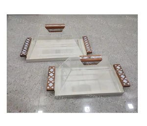 Bandejas DE SERVICIO DE fregona de madera de alta calidad Soporte alto de chocolate hecho a mano para Ramadán Eid Holiday Ecológico de lujo al por mayor - Product Image 1