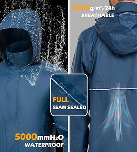 Chaqueta de lluvia de nuevo diseño de alta calidad 2025, chaqueta cortavientos para hombre, chaquetas de primavera impermeables para hombre subidas por Dress Sports - Product Image 4