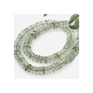 Cuentas de Rondelle lisas de amatista verde Natural, tamaño de 8 a 10, hebra de 8 pulgadas para fabricación de joyas, 100% Bulk Low Coast - Product Image 4