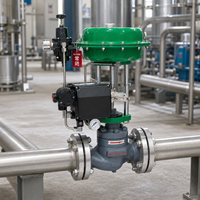 Vanne de régulation pneumatique à bride avec positionneur électropneumatique, personnalisable OEM, DN40 PN16 pour le contrôle du débit et de la pression dans les conduites industrielles