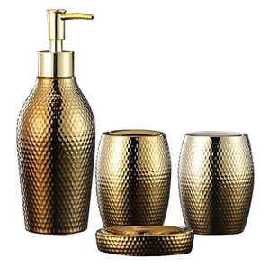 Hammered Design Golden Finished Round <b>Soap</b> Dispenser Metal Pump Tabletop Home Hotel Bathroom Kitchen High Quality Hand <b>Wash</b> Pump - Product Image 1