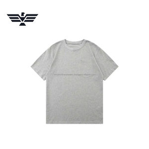 Camiseta de Manga Corta para Hombre, Corte Ajustado, Color Sólido Personalizado |   Camiseta de Cuello Redondo de Algodón Premium |   Bolsillo Frontal Personalizado en Blanco, Antiencogimiento, 210g - Product Image 2