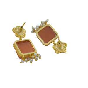 latest trending goldplated brass stone <b>Stud</b> <b>Earring</b> Stone 18K Gold Plated <b>Earrings</b> women <b>fashion</b> jewelry <b>earrings</b> women - Product Image 4