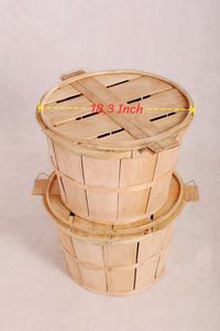 Handcrafted Storage <b>Baskets</b>, Vintage Style Vietnam Made Natural Wood with Wire Handles Bushel <b>Basket</b> Cheap Price Export - Product Image 5