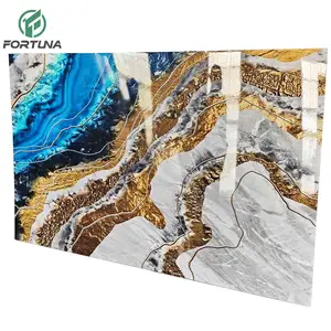Waterproof Fireproof 3d Printing Interior outdoor Pvc Flexible Plastic Sheet UV Board PVC Marble Sheet for wall panel